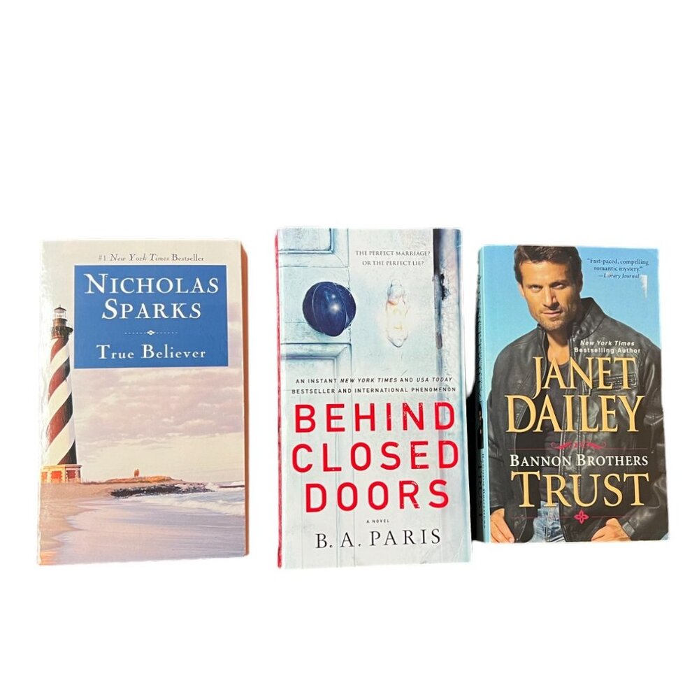 3-Paperback Book Bundle: Nicholas Sparks, B.A. Paris & Janet Dailey